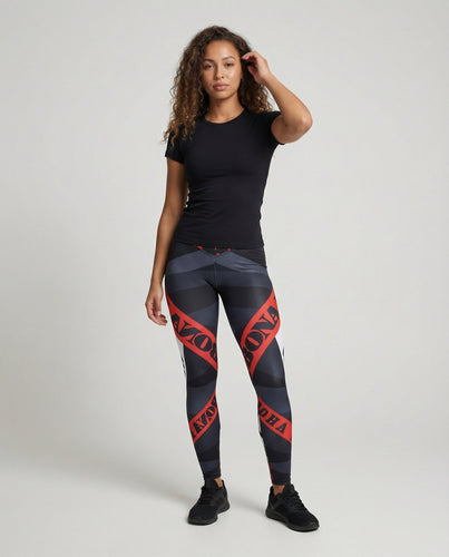 Women's high-waisted sports leggings with honeycomb structure