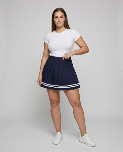 Women's short pleated skirt in college style