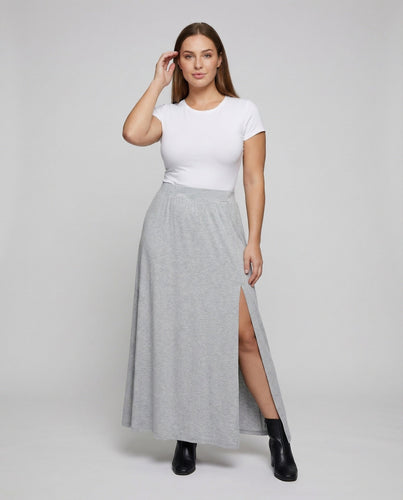 Ladies Layered Maxi Skirt with Deep Side Slit