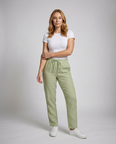 Women's airy lounge pants with rolled hem