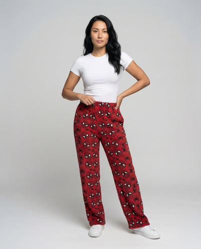 Ladies Microfleece Lounge Pants with Mask Print Allover