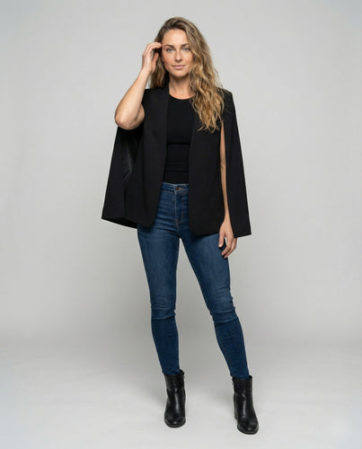 Ladies elegant cape blazer with arm slits