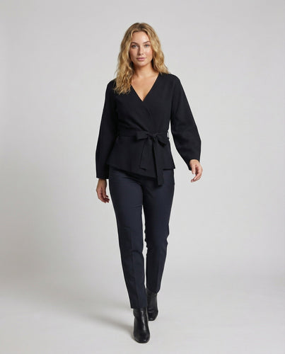 Women's Wrapped Kimono Jacket with Waist Belt