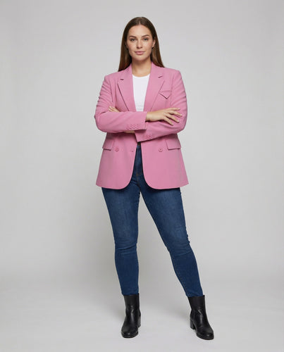 Women’s double-breasted blazer with ticket pocket