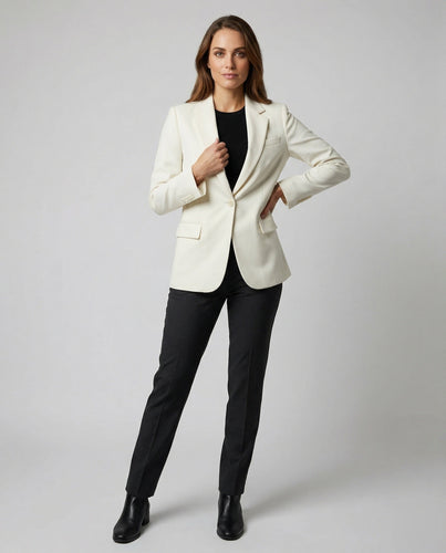 Women's boxy oversized blazer with flap pockets