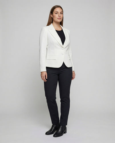 Women's contoured suit blazer with shawl collar