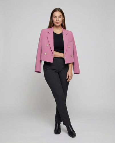 Women's short-cut double-breasted blazer