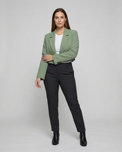 Women's Short Blazer with One-Button Closure