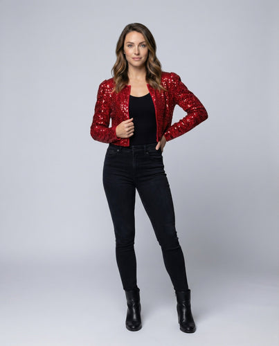 Women's short sequin bolero jacket