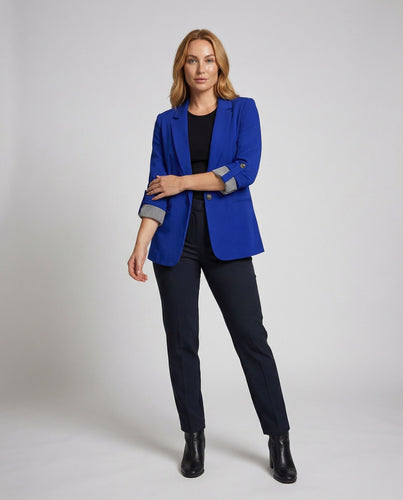 Women Stylish Cuff Jersey Blazer