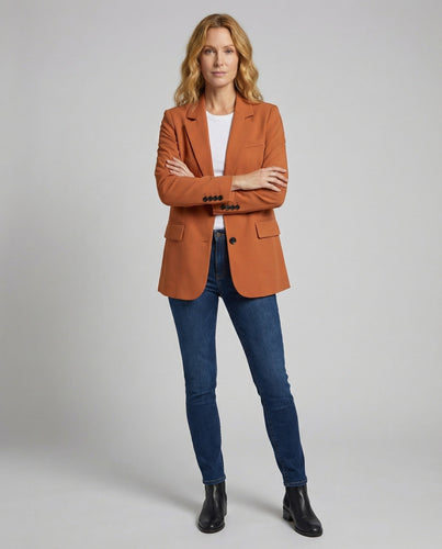 Ladies Separate Back Slit Longline Blazer