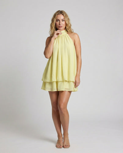 Women's Delicate Ruffle Chiffon Mini Dress