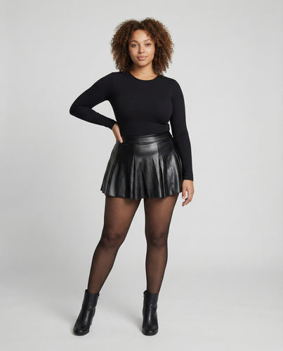 Women's Smooth Faux Leather Mini Skirt