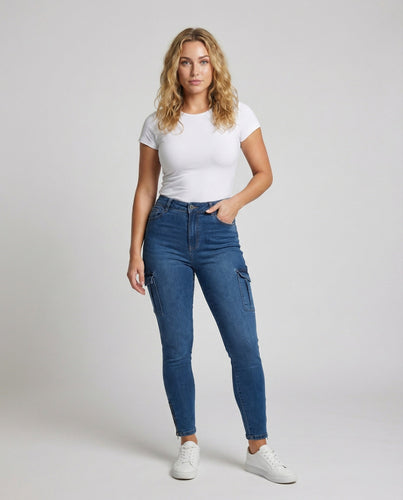 Women Practical Cargo Stretch Jeans