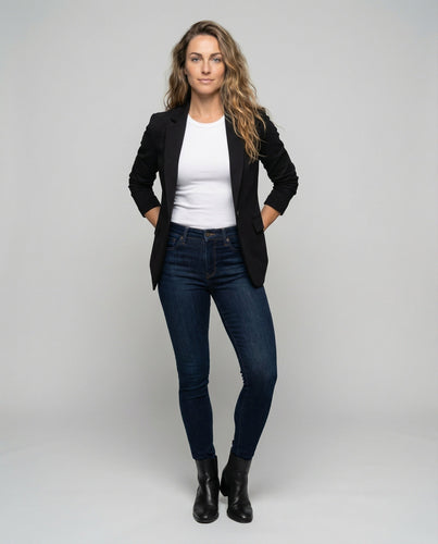 Women's Formal Notched Collar Long Blazer