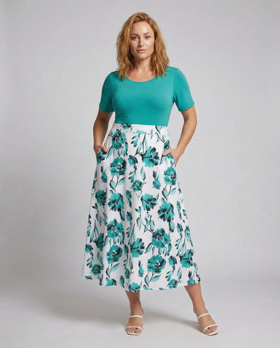 Women's Floral Woven Midi Dress