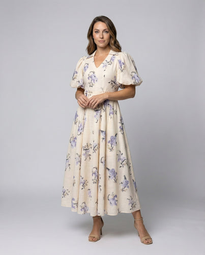 Women's Summer Ruffle Sleeve Midi Dress
