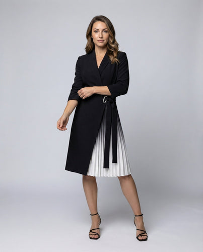 Women's Professional Tailored-Sash Wrap Blazer Dress