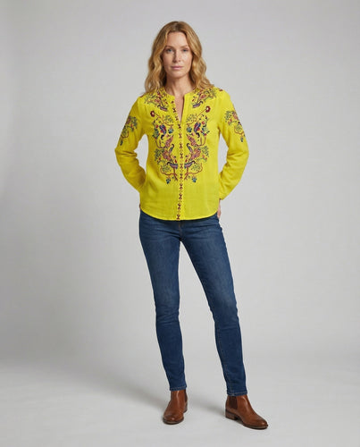 Women Boho Tunic Embroidery V-Neck