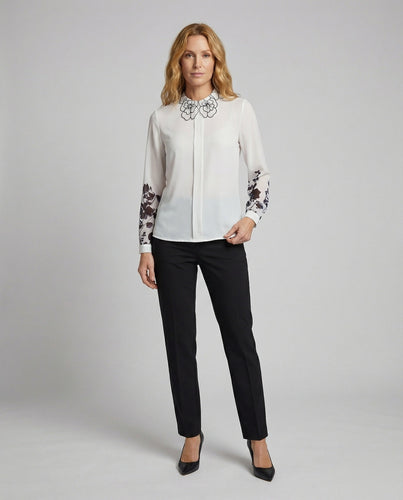 Women's Chiffon Blouse Embroidery Transparent Long Sleeve
