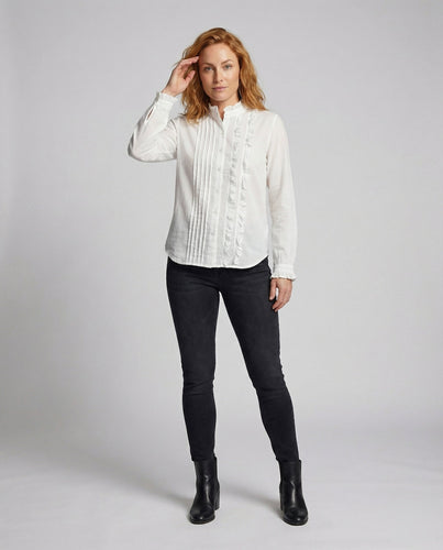 Women's Ruffled Blouse Vintage Stand Collar
