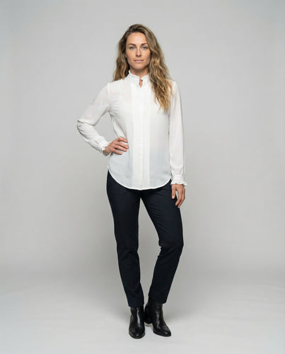 Women's Ruffle Blouse Stand Collar Feminine