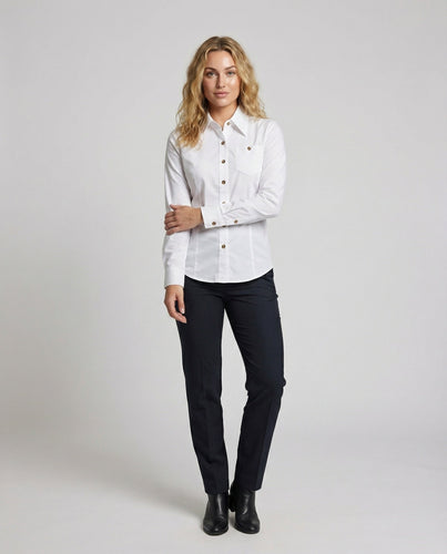Women's Poplin Shirt Blouse Tailored