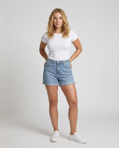 Women's Jeans Shorts Classic Roll Hem