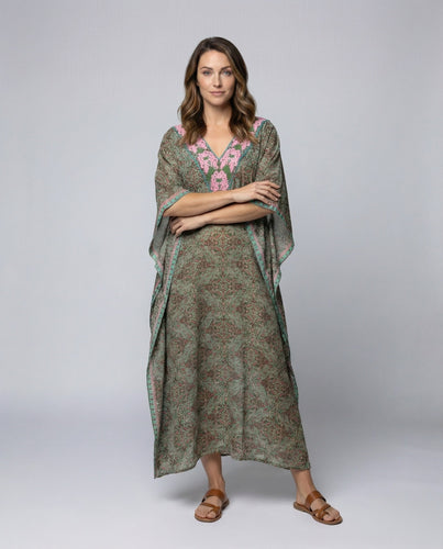 Ladies Maxi Dress Tank Floral Embroidery