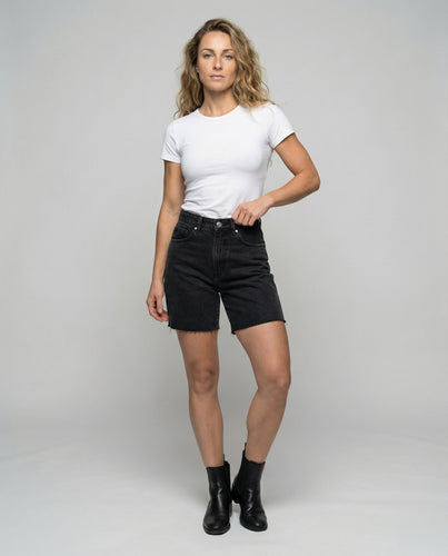 Women Denim Bermuda High Waist Casual