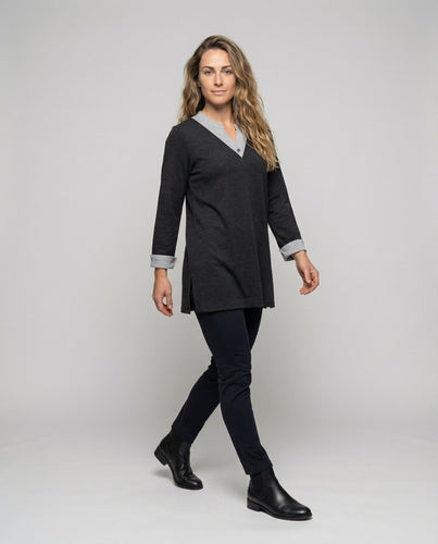 Ladies Tunic Longline V-Neck