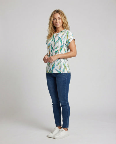 Women's Casual Botanical Blended Fabric Print Shirt