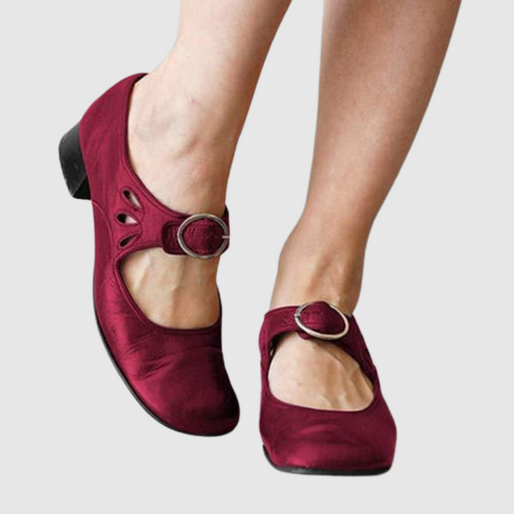 Women's Mary Jane Heels with Ring Buckle Strap