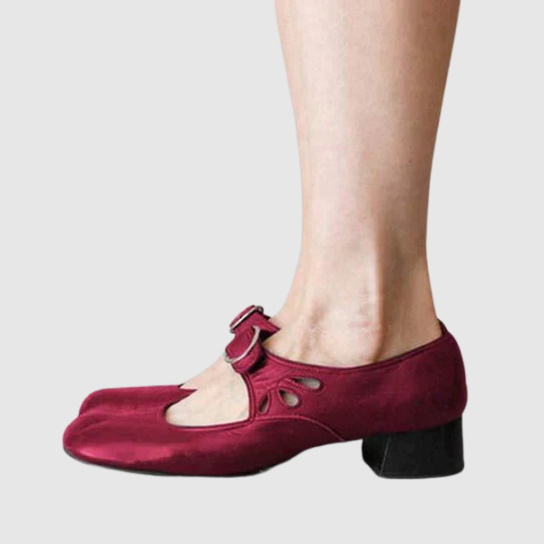 Women's Mary Jane Heels with Ring Buckle Strap