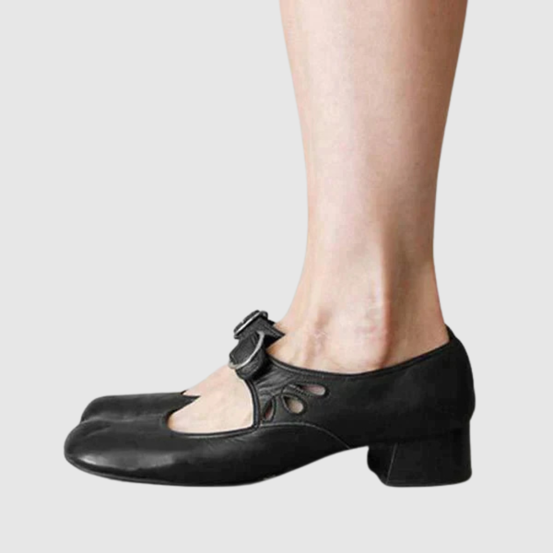 Women's Mary Jane Heels with Ring Buckle Strap