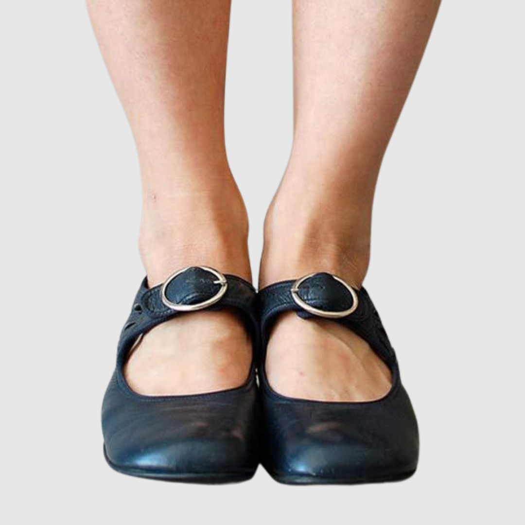 Women's Mary Jane Heels with Ring Buckle Strap