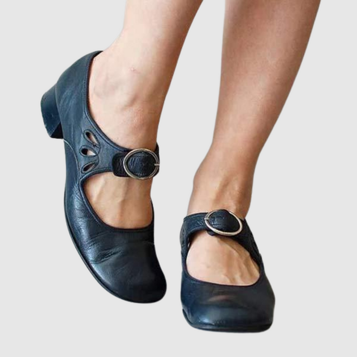 Women's Mary Jane Heels with Ring Buckle Strap
