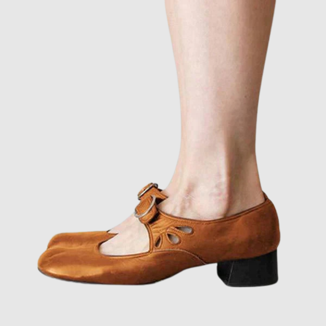 Women's Mary Jane Heels with Ring Buckle Strap