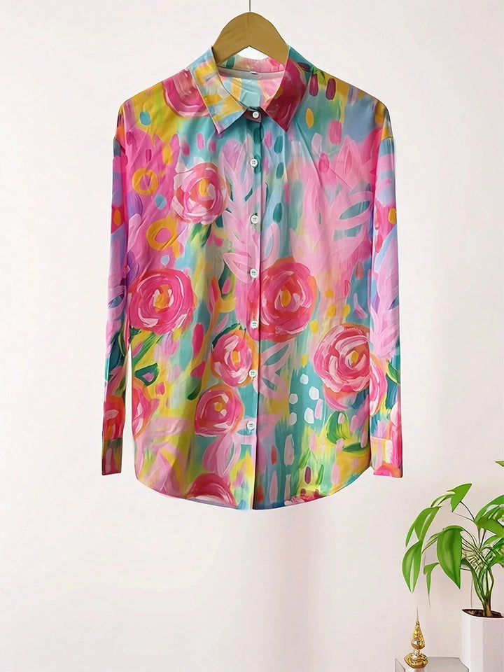 Women’s Blouse | Colorful V-Neckline