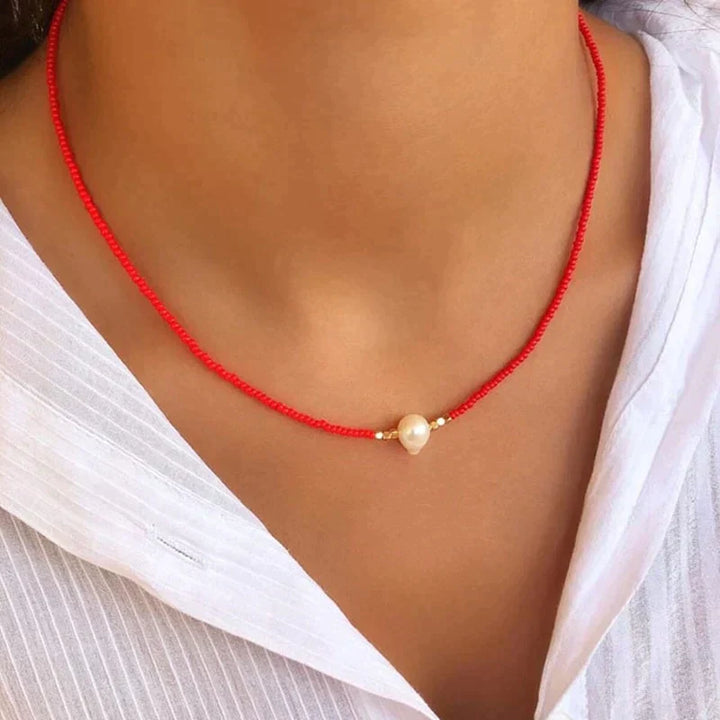 Handcrafted premium necklace with freshwater pearls