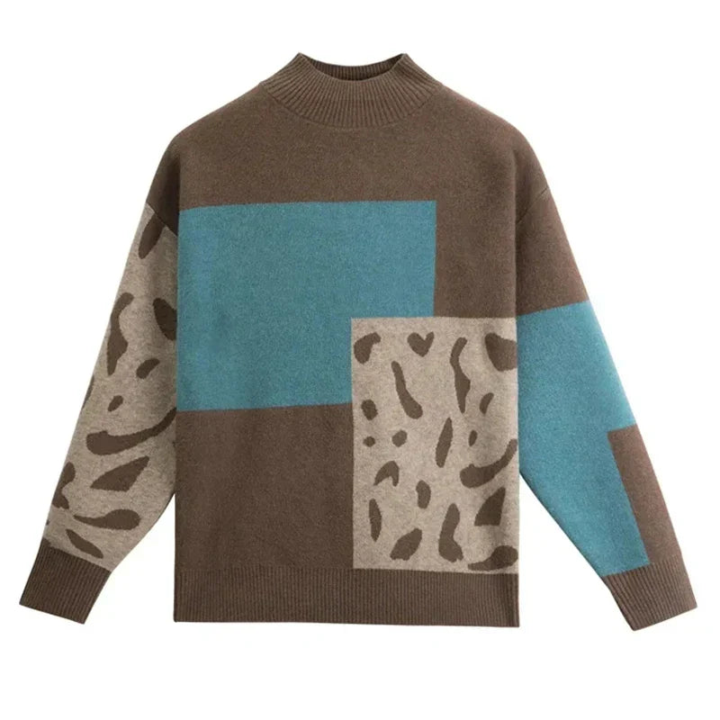 Women’s Sweater | Color Block Multi-Panel Style