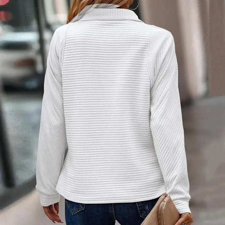 Women’s Sweater | Ribbed Half Zip Neck