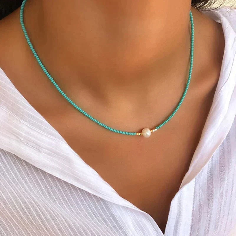 Handcrafted premium necklace with freshwater pearls