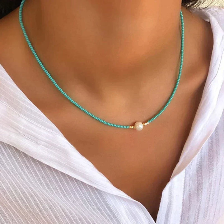 Handcrafted premium necklace with freshwater pearls