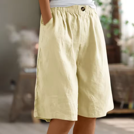 Women's Loose Fit Shorts with Elastic Waist and Pockets