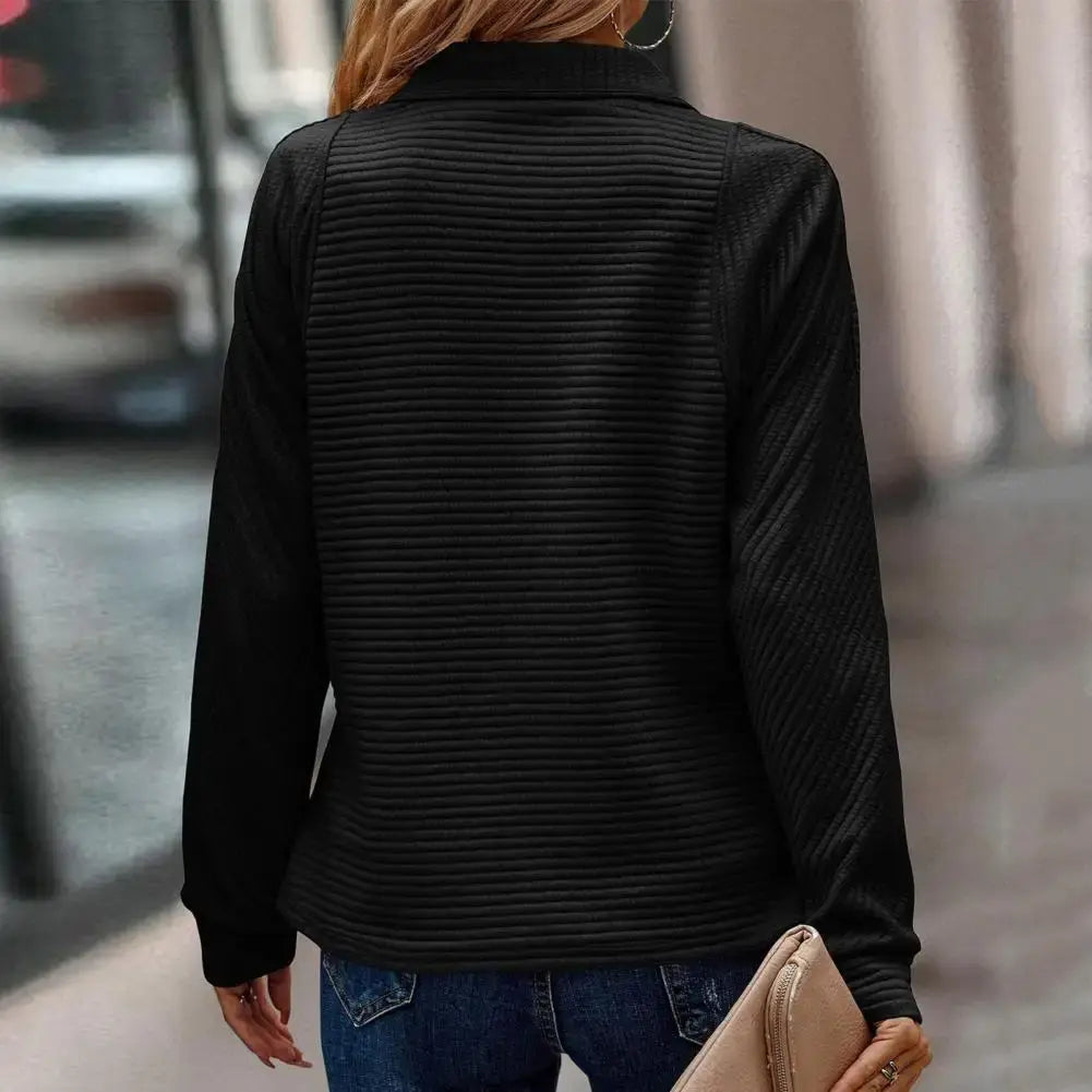 Women’s Sweater | Ribbed Half Zip Neck