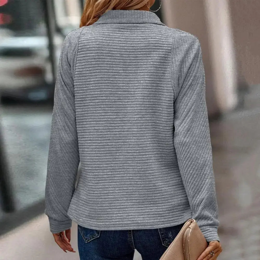 Women’s Sweater | Ribbed Half Zip Neck