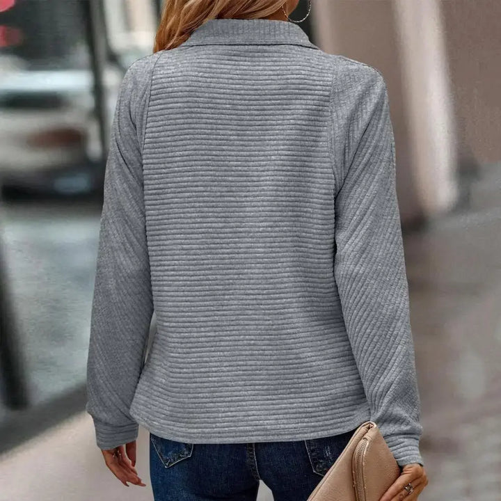 Women’s Sweater | Ribbed Half Zip Neck