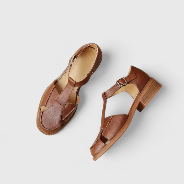 Women's Closed Toe Sandals with T-Strap Design
