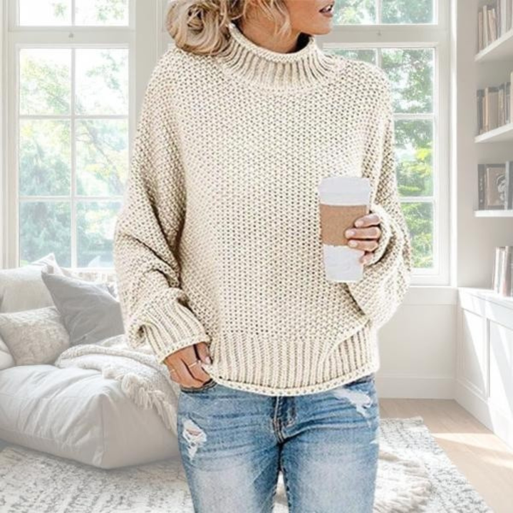 Women's Sweater | Textured High Neck